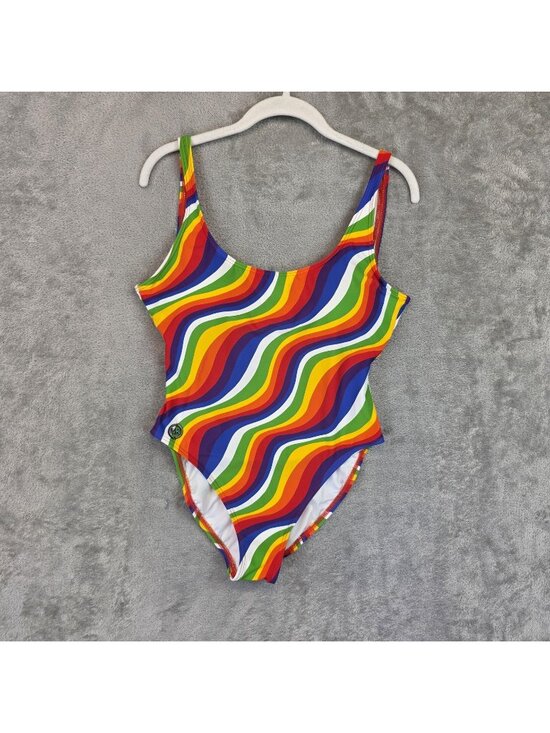 Michael Kors Other - Michael Michael Kors Swimsuit Womens 14 Rainbow Stripe One Piece MM5E23